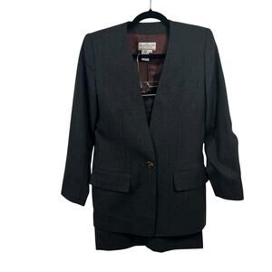 Vintage Jason Prescott  Wool 2 Piece Skirt Suit Blazer Jacket